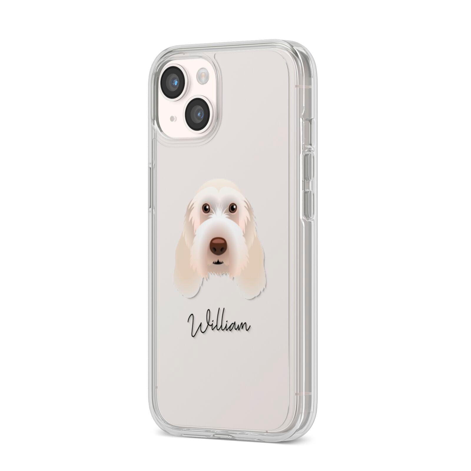 Italian Spinone Personalised iPhone 14 Clear Tough Case Starlight Angled Image