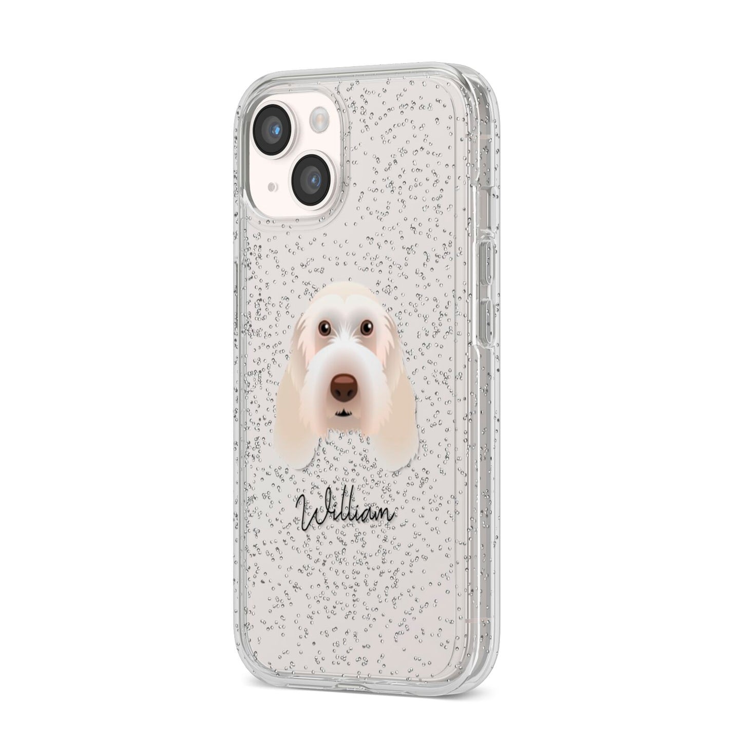 Italian Spinone Personalised iPhone 14 Glitter Tough Case Starlight Angled Image