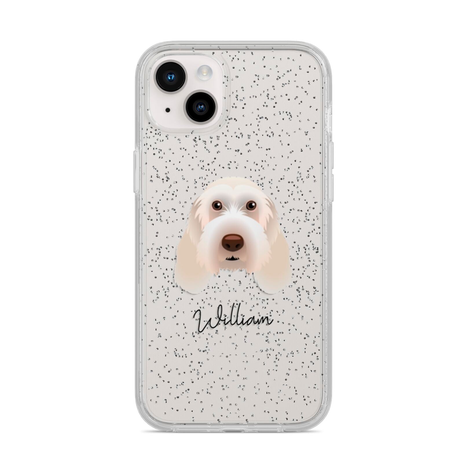 Italian Spinone Personalised iPhone 14 Plus Glitter Tough Case Starlight