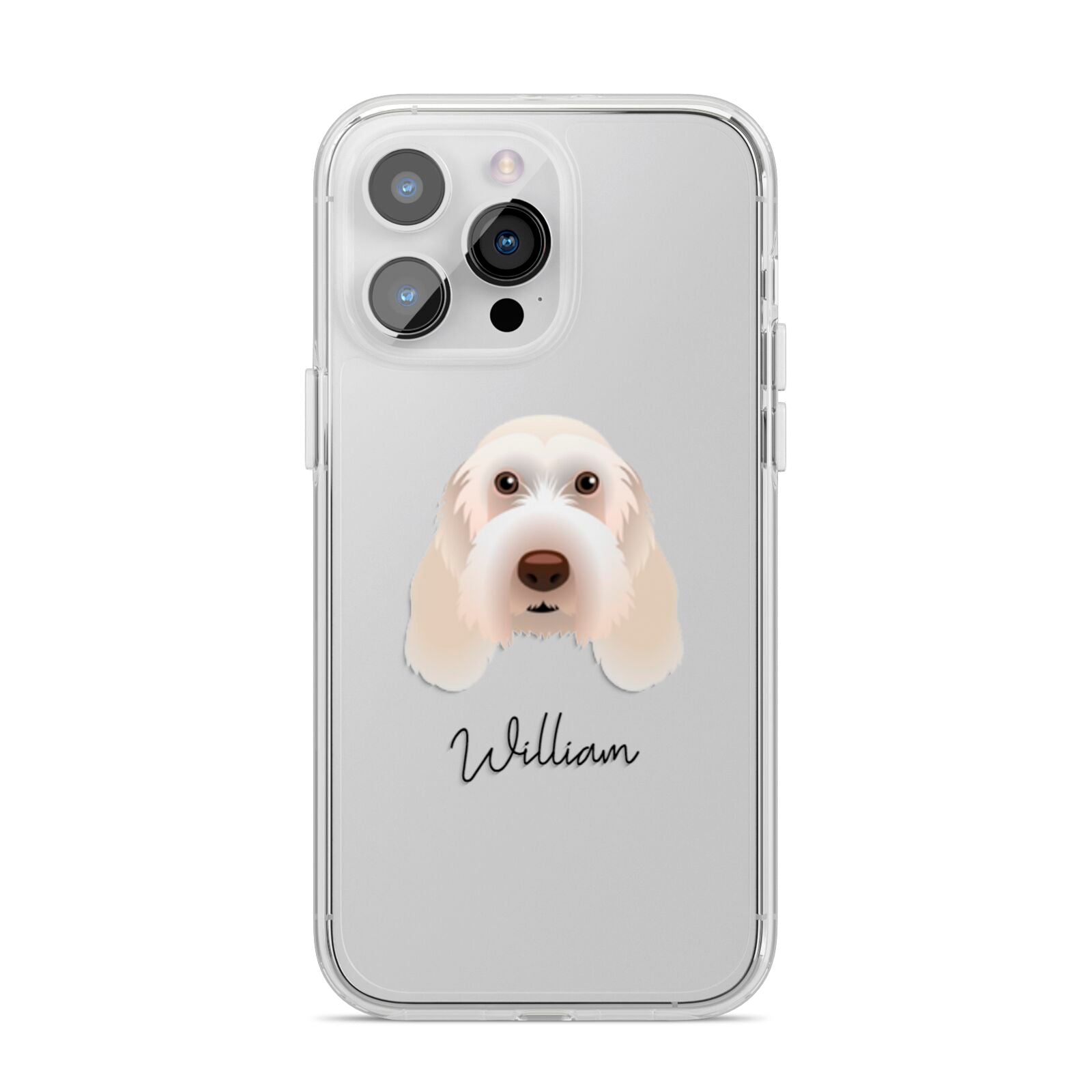 Italian Spinone Personalised iPhone 14 Pro Max Clear Tough Case Silver