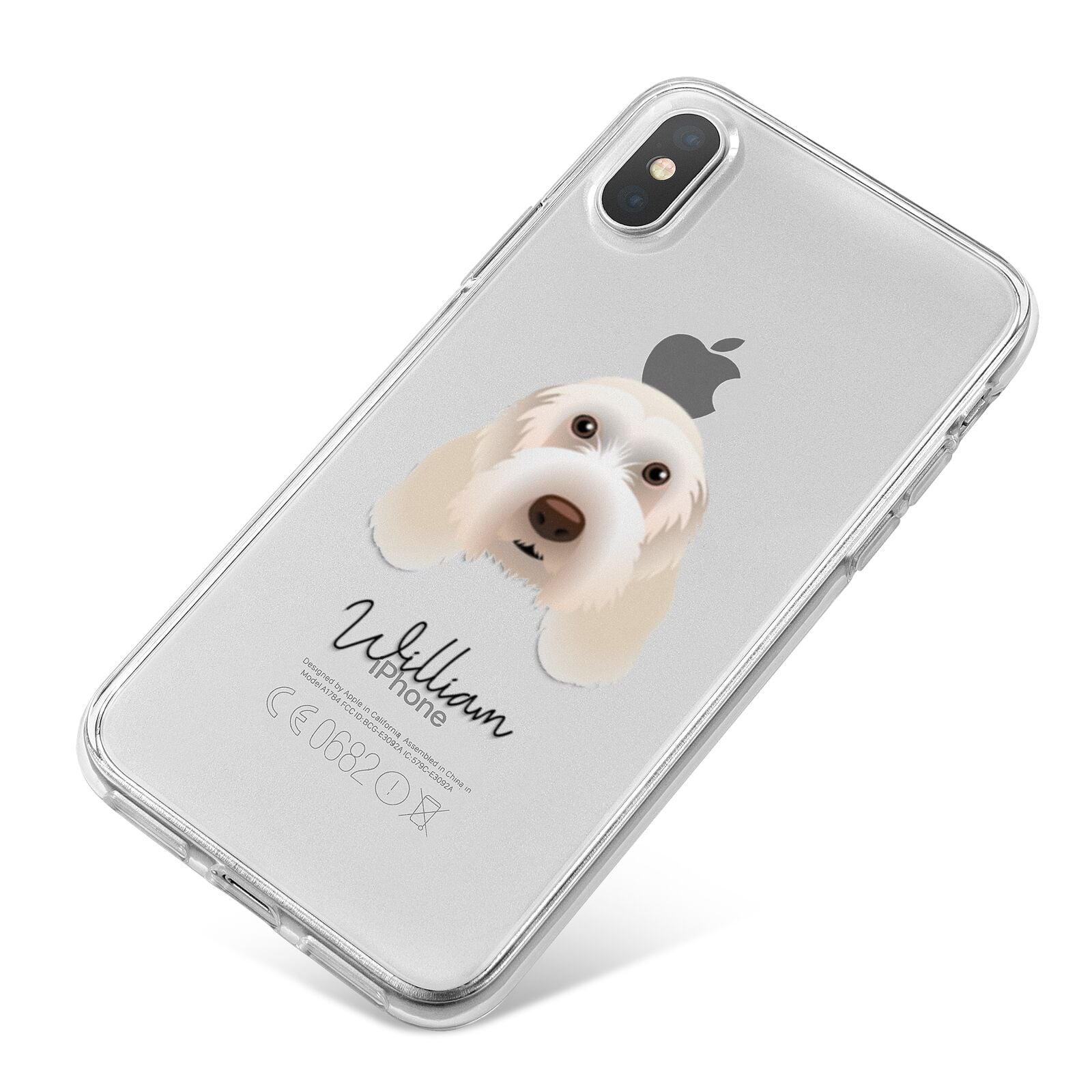 Italian Spinone Personalised iPhone X Bumper Case on Silver iPhone