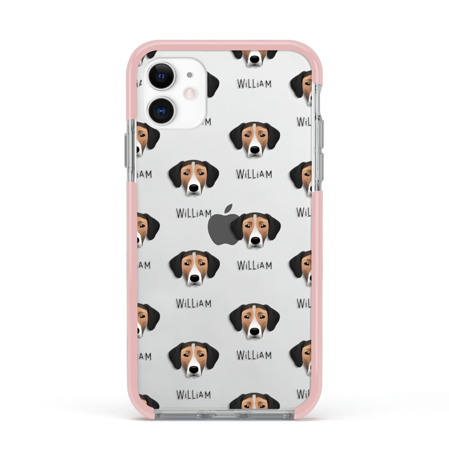 Jack A Bee Icon with Name Apple iPhone 11 in White with Pink Impact Case