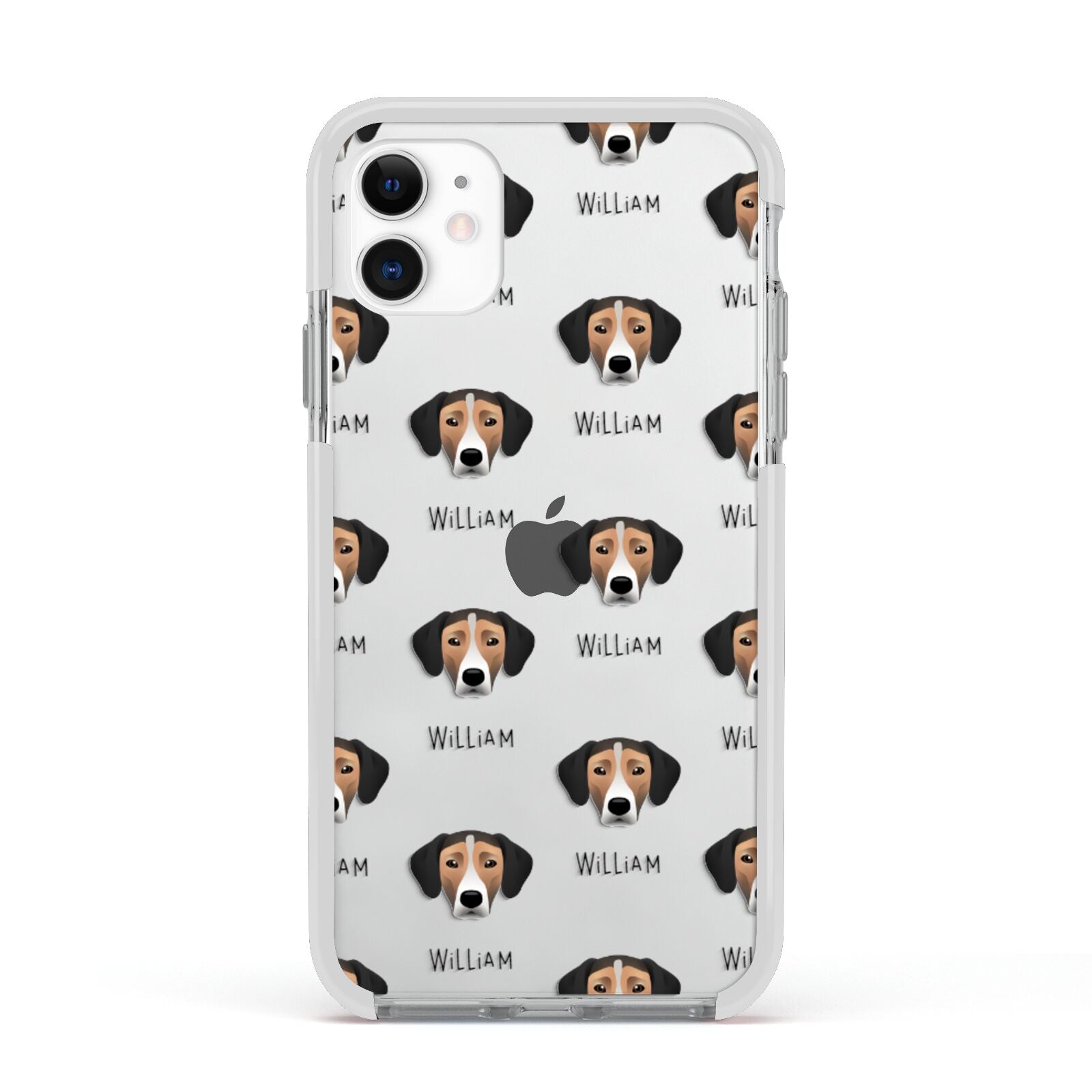 Jack A Bee Icon with Name Apple iPhone 11 in White with White Impact Case