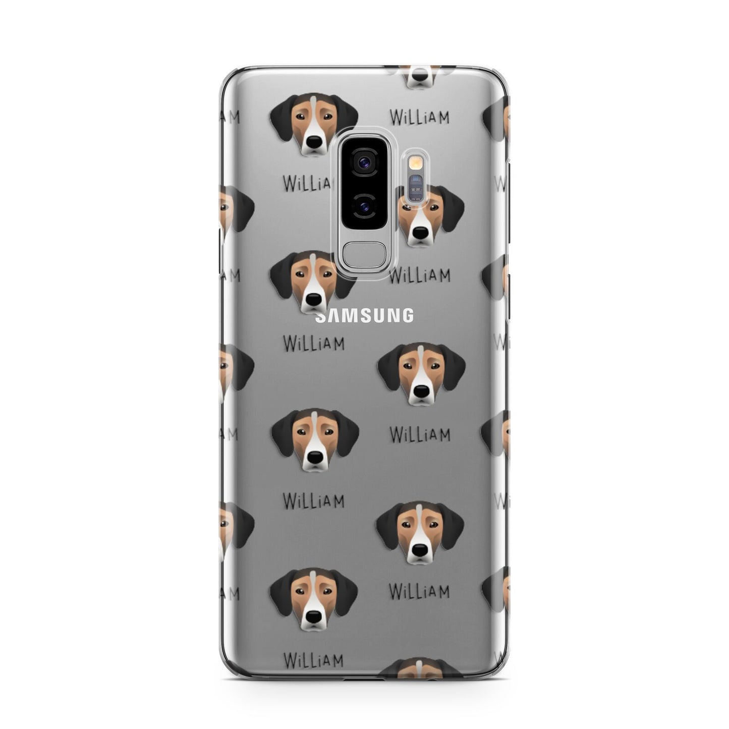 Jack A Bee Icon with Name Samsung Galaxy S9 Plus Case on Silver phone