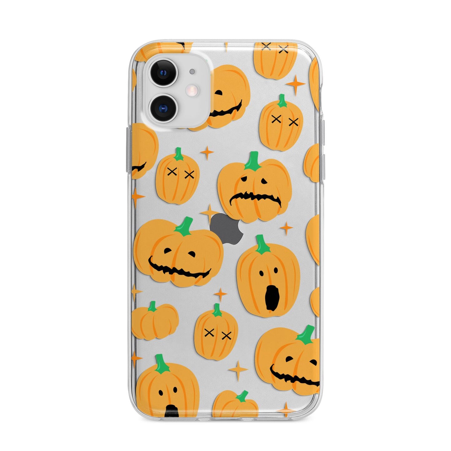 Jack O Lanterns with Transparent Background Apple iPhone 11 in White with Bumper Case