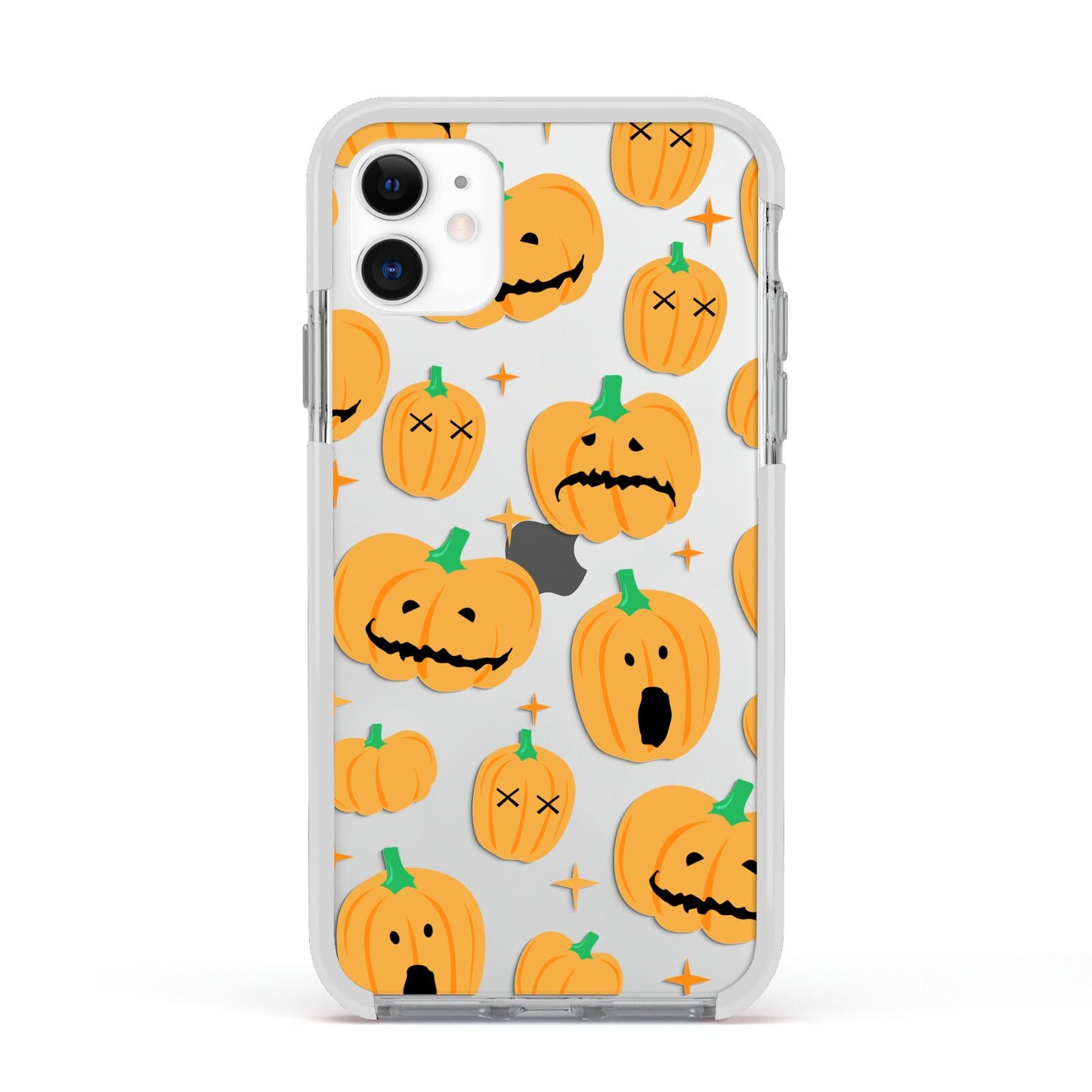 Jack O Lanterns with Transparent Background Apple iPhone 11 in White with White Impact Case