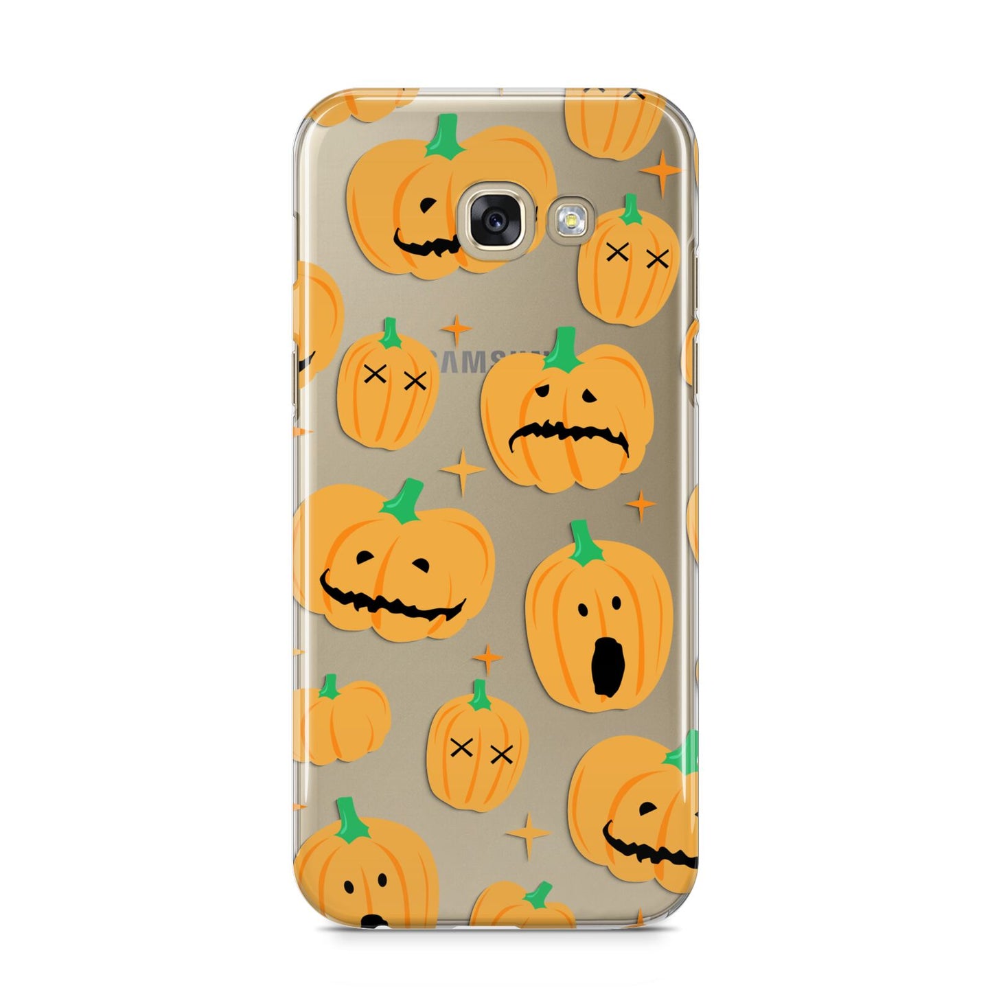 Jack O Lanterns with Transparent Background Samsung Galaxy A5 2017 Case on gold phone