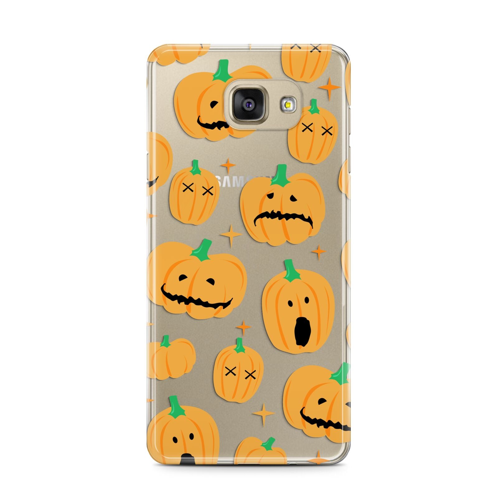 Jack O Lanterns with Transparent Background Samsung Galaxy A7 2016 Case on gold phone