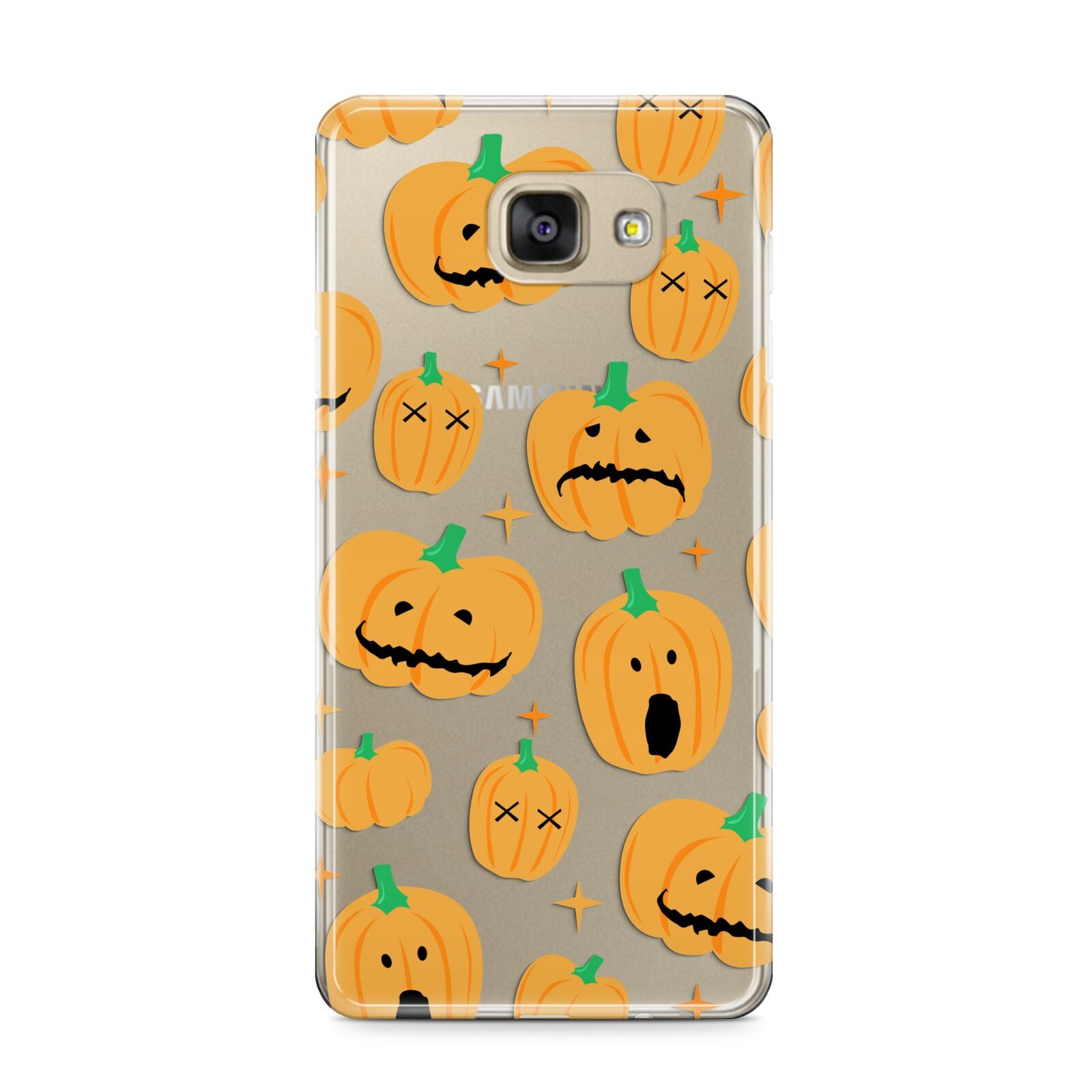 Jack O Lanterns with Transparent Background Samsung Galaxy A9 2016 Case on gold phone