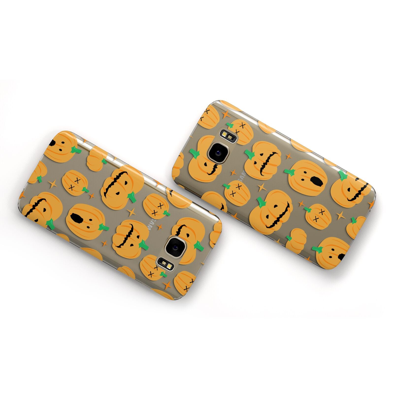 Jack O Lanterns with Transparent Background Samsung Galaxy Case Flat Overview