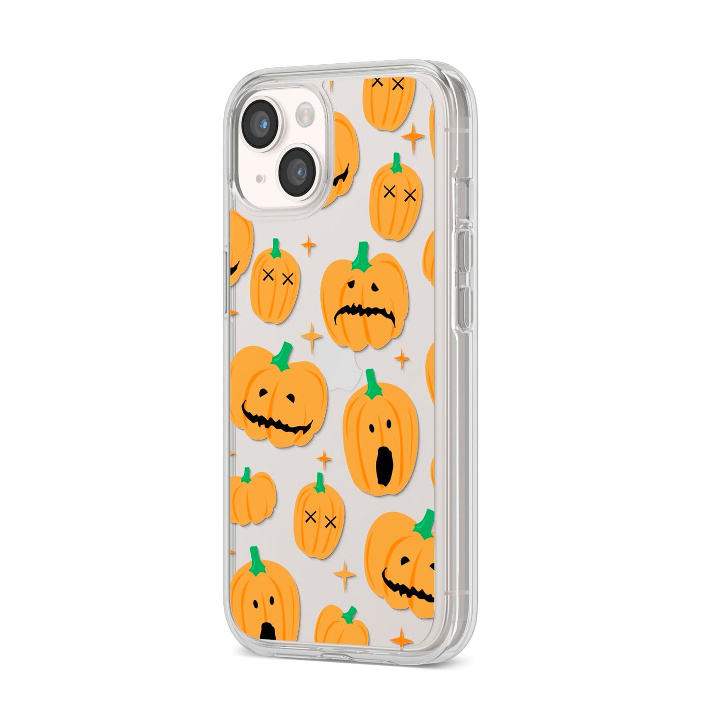 Jack O Lanterns with Transparent Background iPhone 14 Clear Tough Case Starlight Angled Image