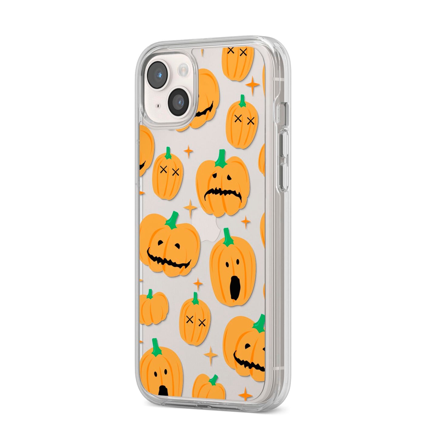 Jack O Lanterns with Transparent Background iPhone 14 Plus Clear Tough Case Starlight Angled Image