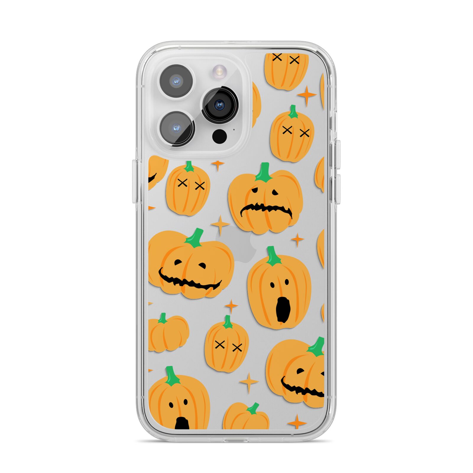 Jack O Lanterns with Transparent Background iPhone 14 Pro Max Clear Tough Case Silver