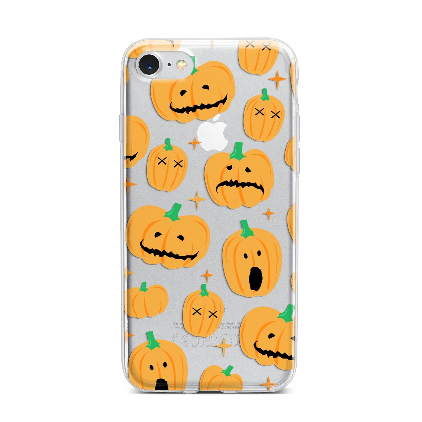 Jack O Lanterns with Transparent Background iPhone 7 Bumper Case on Silver iPhone