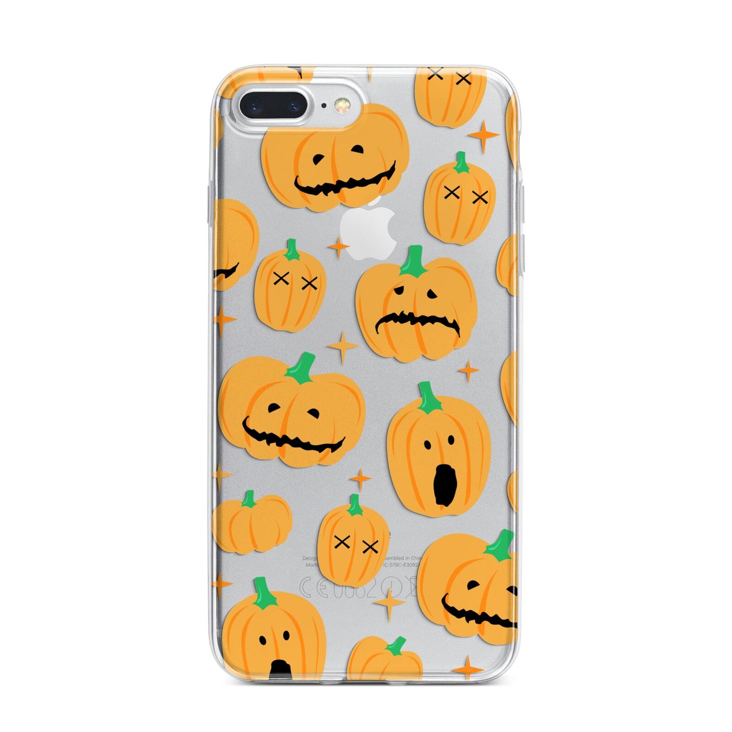 Jack O Lanterns with Transparent Background iPhone 7 Plus Bumper Case on Silver iPhone