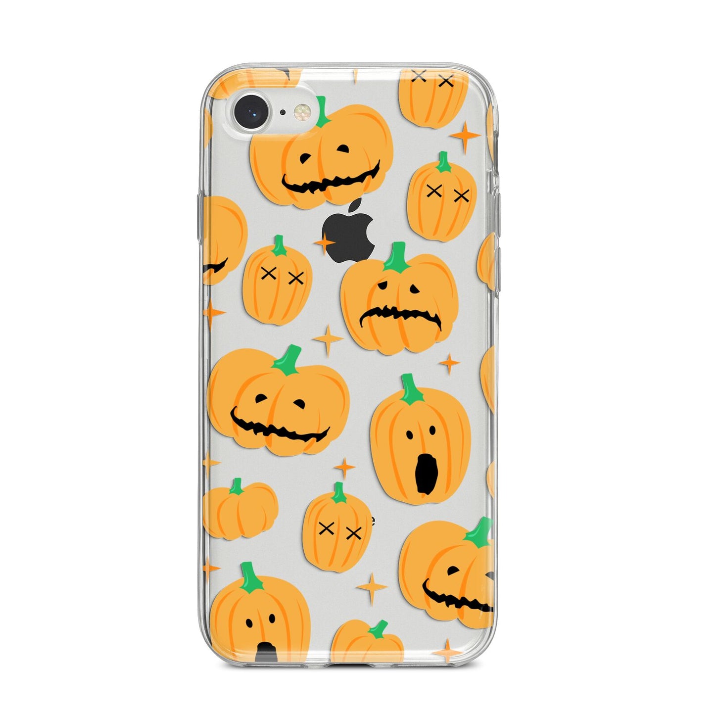 Jack O Lanterns with Transparent Background iPhone 8 Bumper Case on Silver iPhone