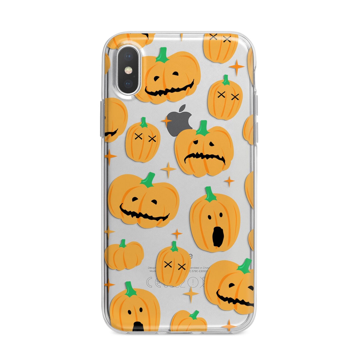 Jack O Lanterns with Transparent Background iPhone X Bumper Case on Silver iPhone Alternative Image 1