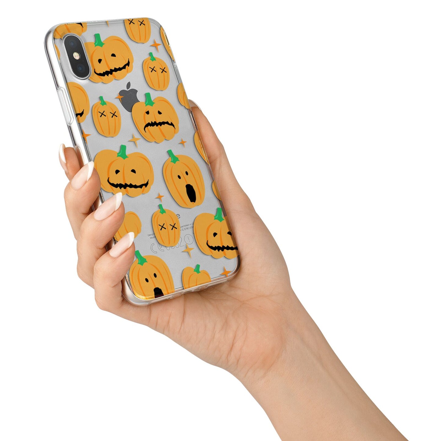 Jack O Lanterns with Transparent Background iPhone X Bumper Case on Silver iPhone Alternative Image 2