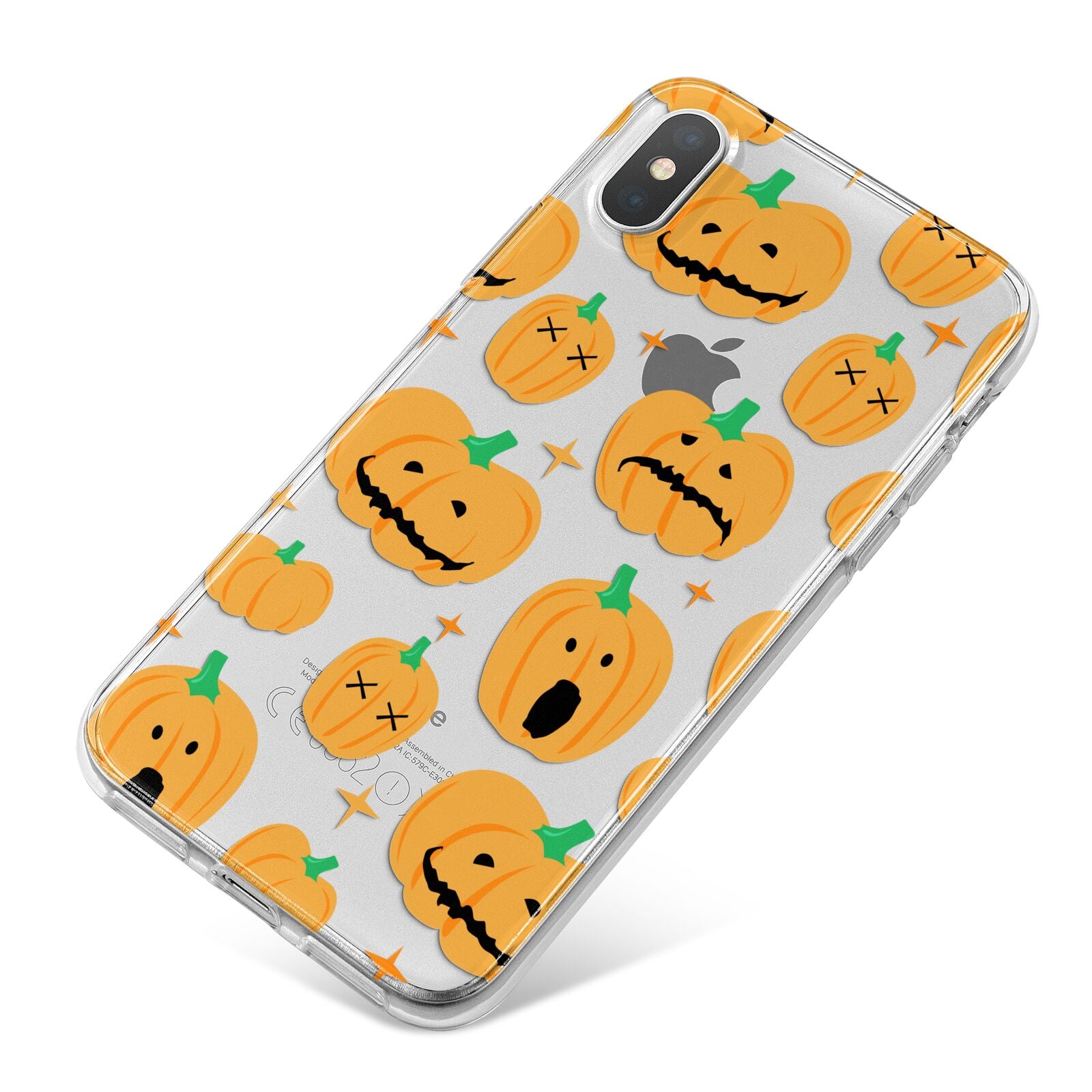 Jack O Lanterns with Transparent Background iPhone X Bumper Case on Silver iPhone