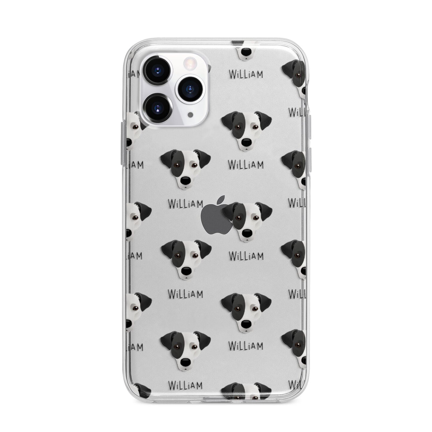 Jack Russell Terrier Icon with Name Apple iPhone 11 Pro in Silver with Bumper Case