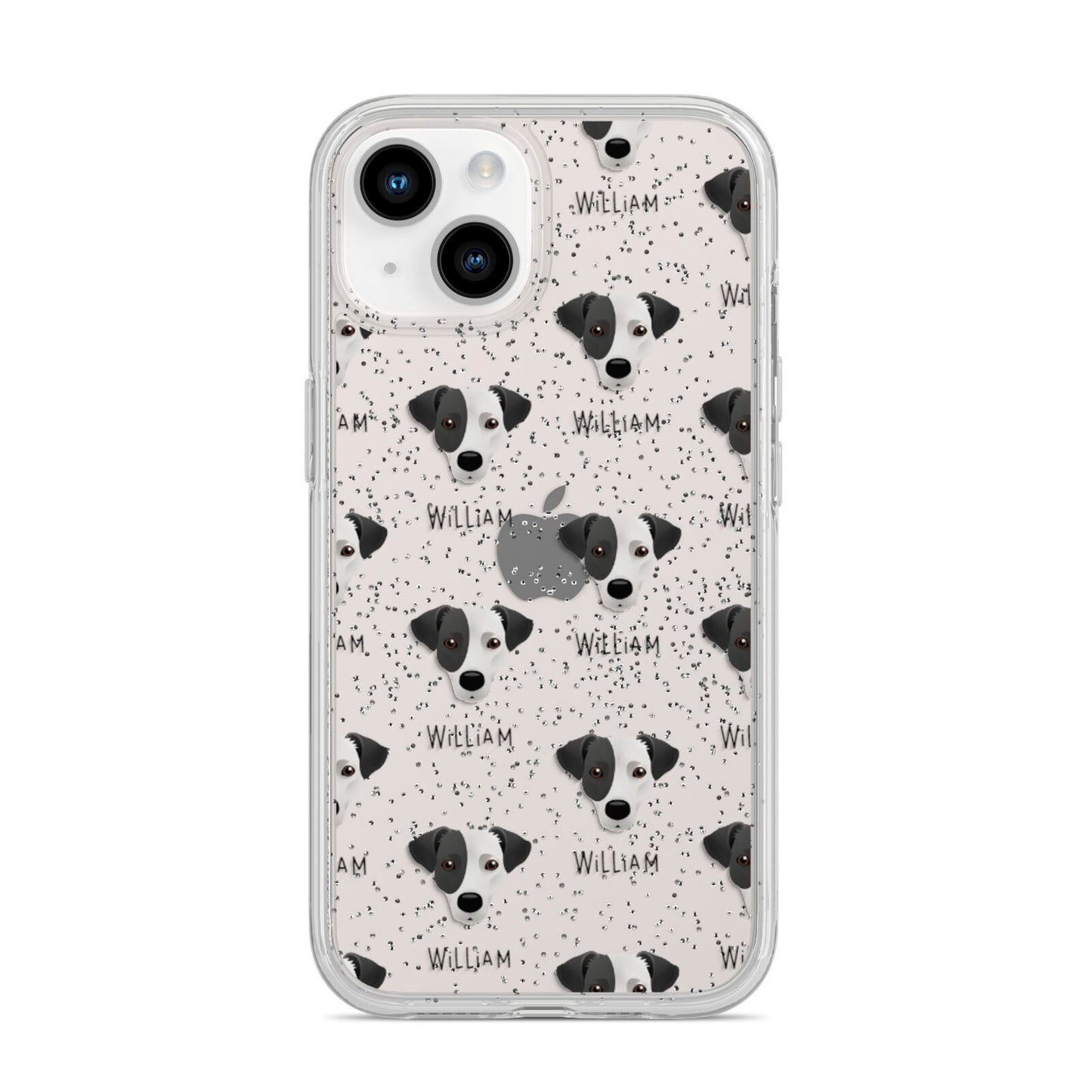 Jack Russell Terrier Icon with Name iPhone 14 Glitter Tough Case Starlight