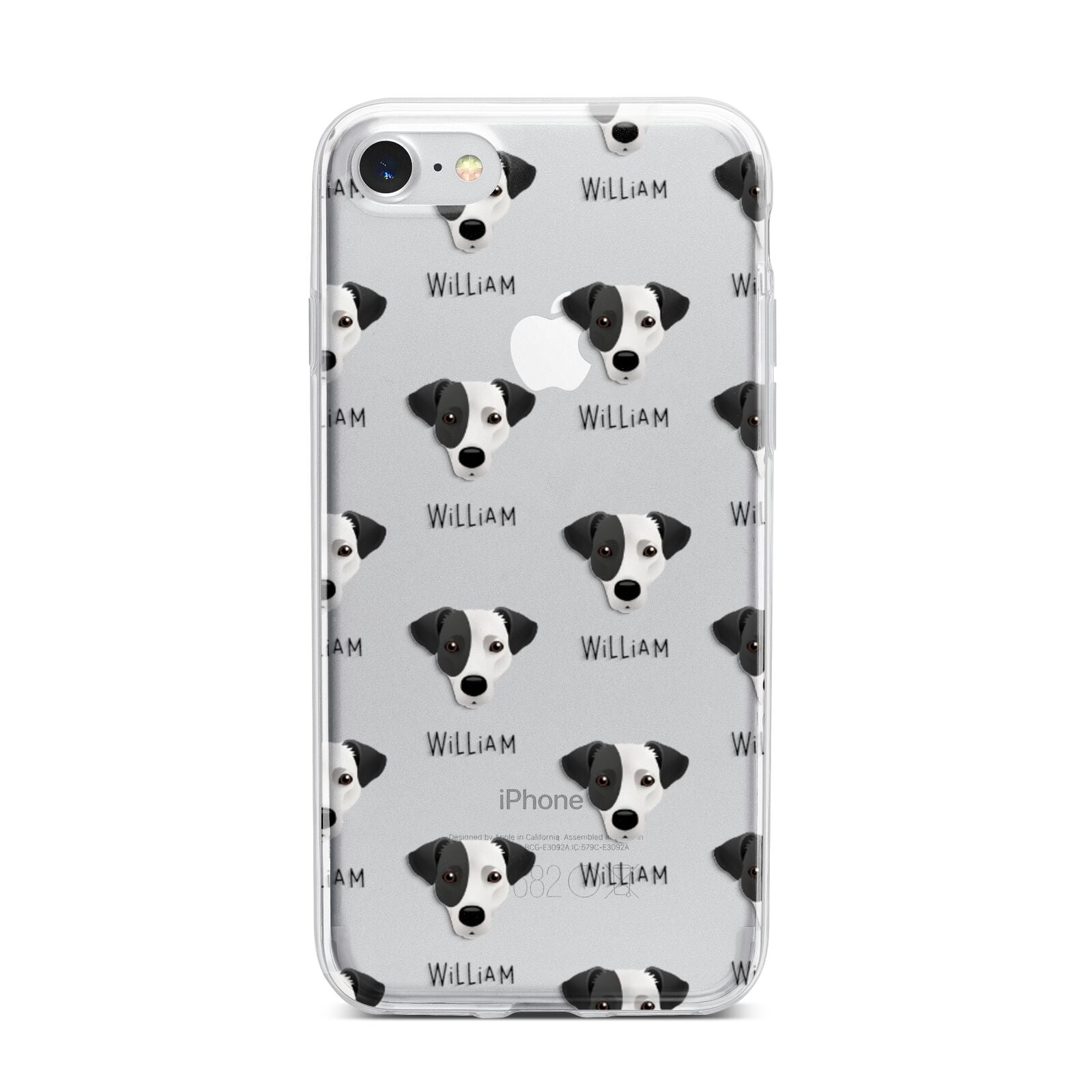 Jack Russell Terrier Icon with Name iPhone 7 Bumper Case on Silver iPhone