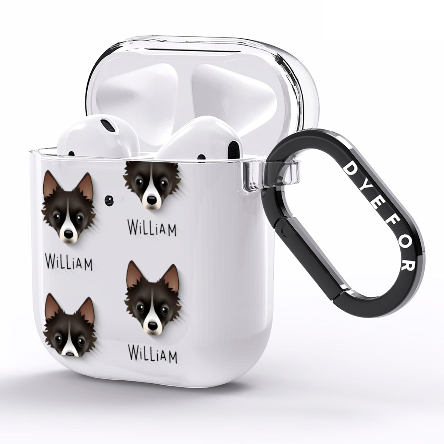 Jackahuahua Icon with Name AirPods Clear Case Side Image