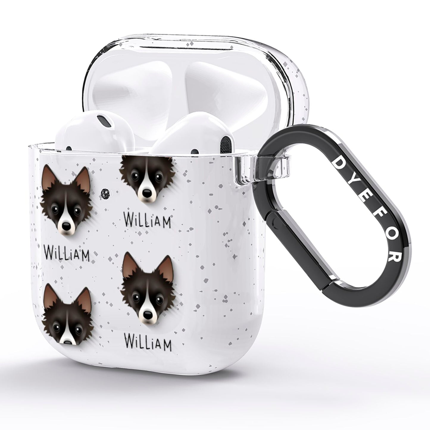 Jackahuahua Icon with Name AirPods Glitter Case Side Image