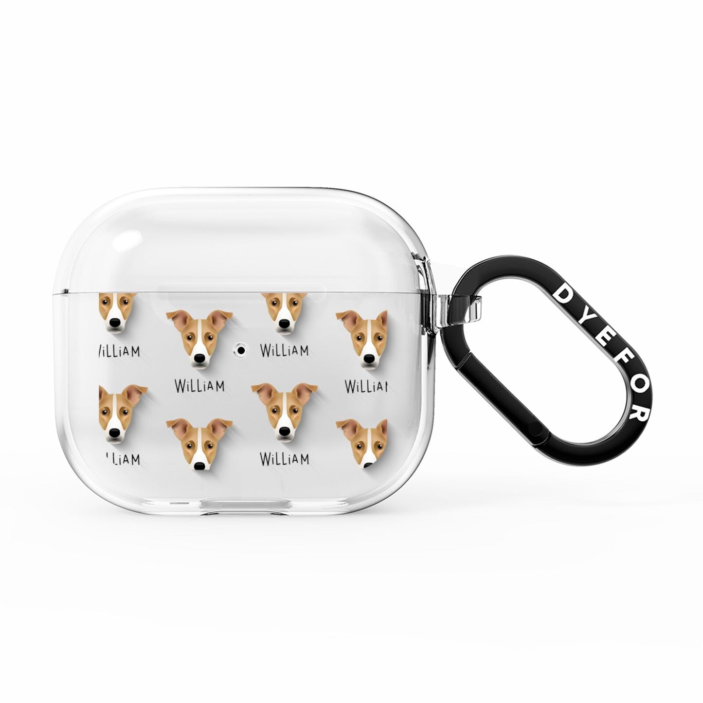 Jackshund Icon with Name AirPods Clear Case 3rd Gen