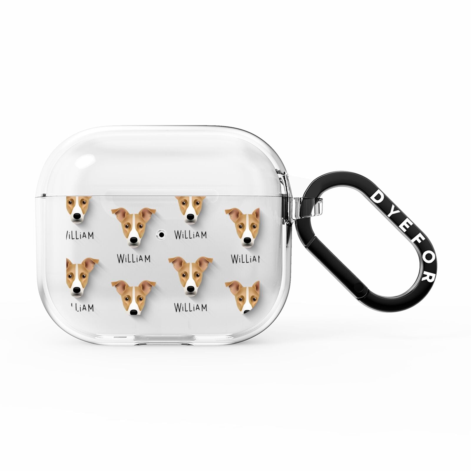 Jackshund Icon with Name AirPods Clear Case 3rd Gen