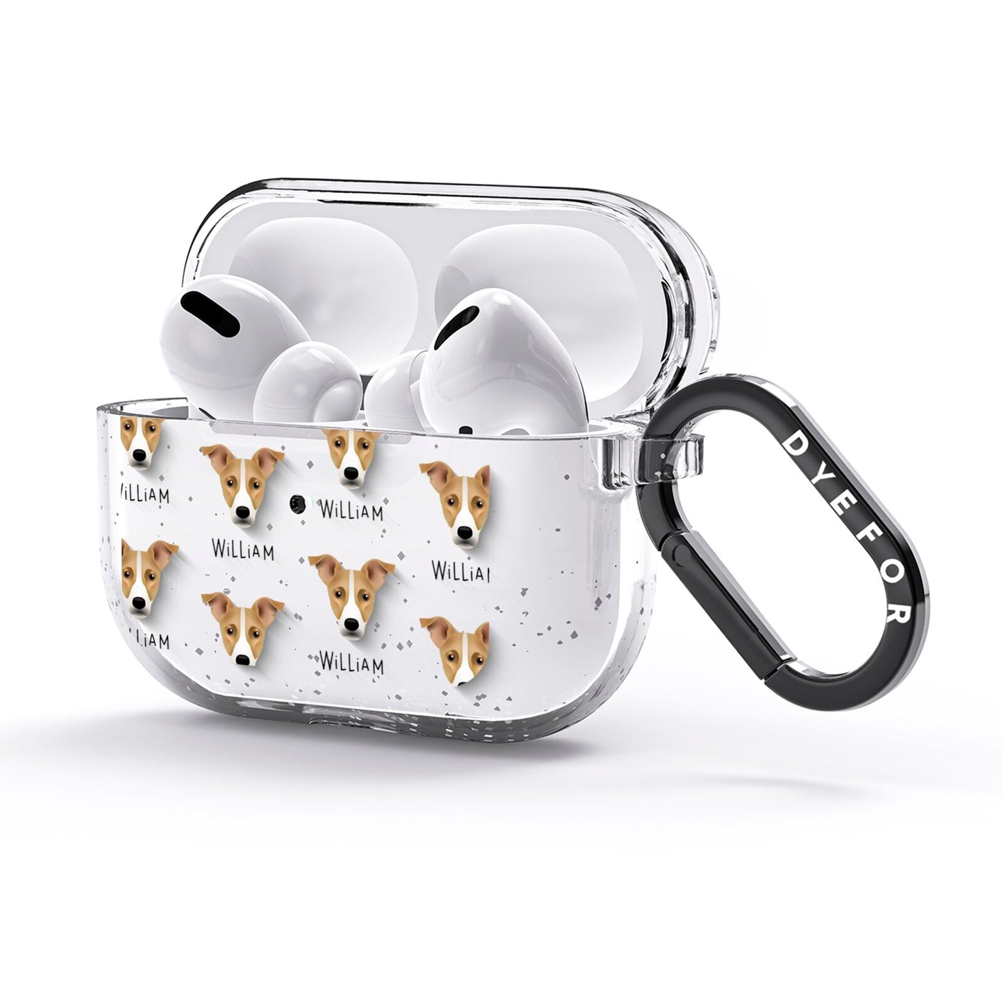 Jackshund Icon with Name AirPods Glitter Case 3rd Gen Side Image