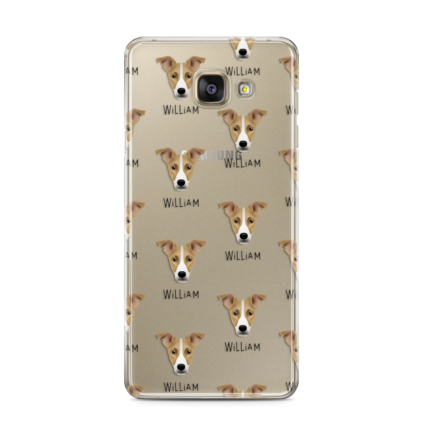 Jackshund Icon with Name Samsung Galaxy A3 2016 Case on gold phone