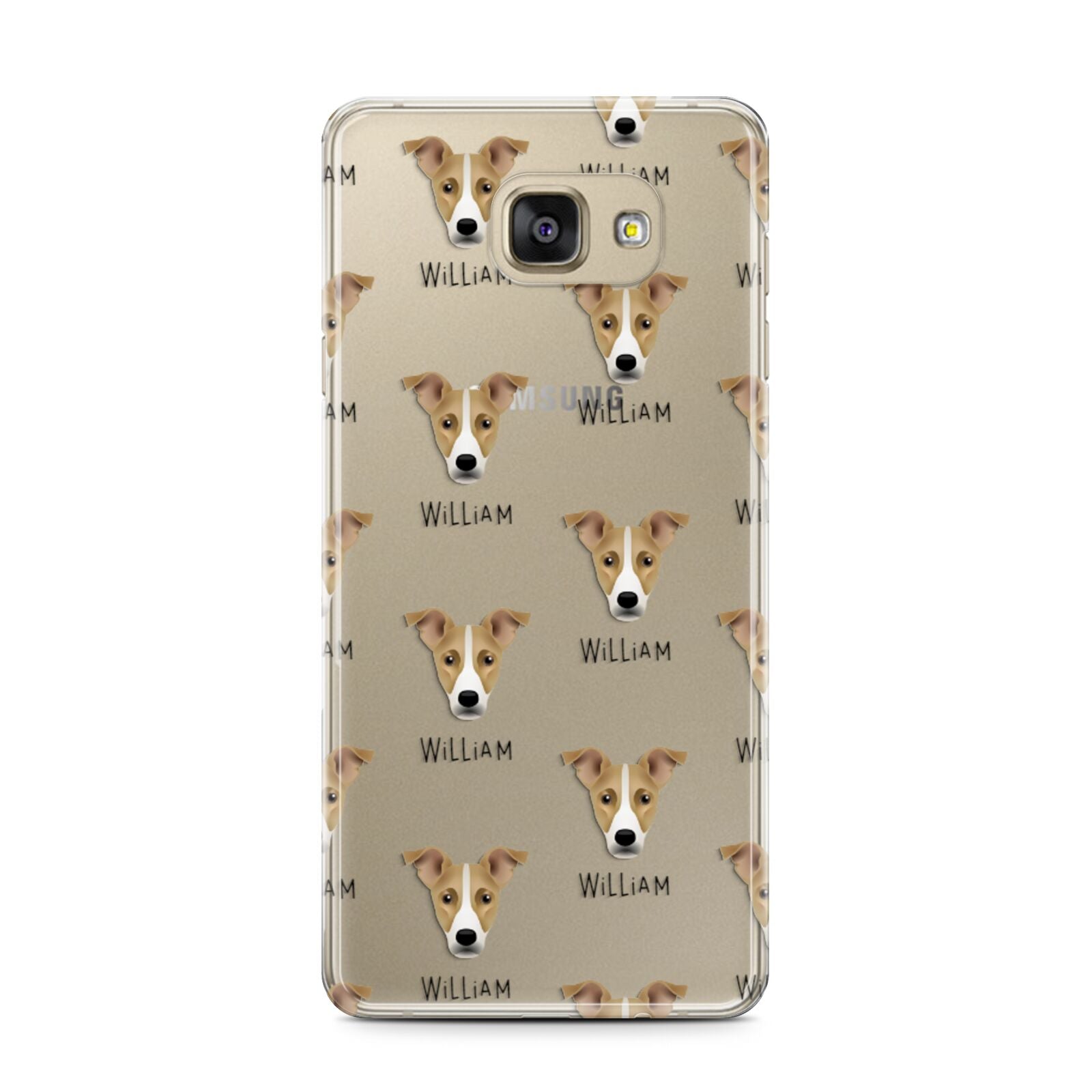 Jackshund Icon with Name Samsung Galaxy A7 2016 Case on gold phone