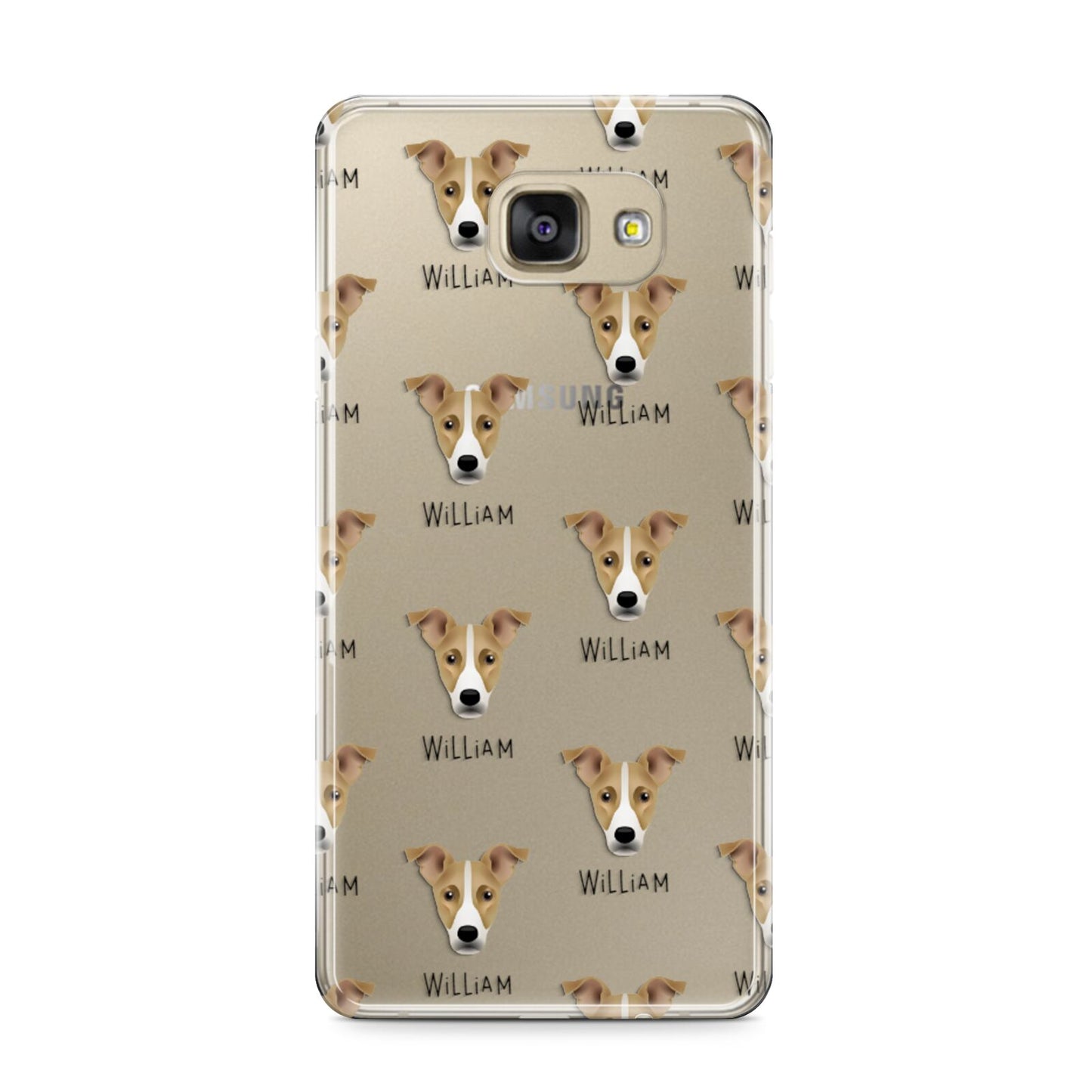 Jackshund Icon with Name Samsung Galaxy A9 2016 Case on gold phone