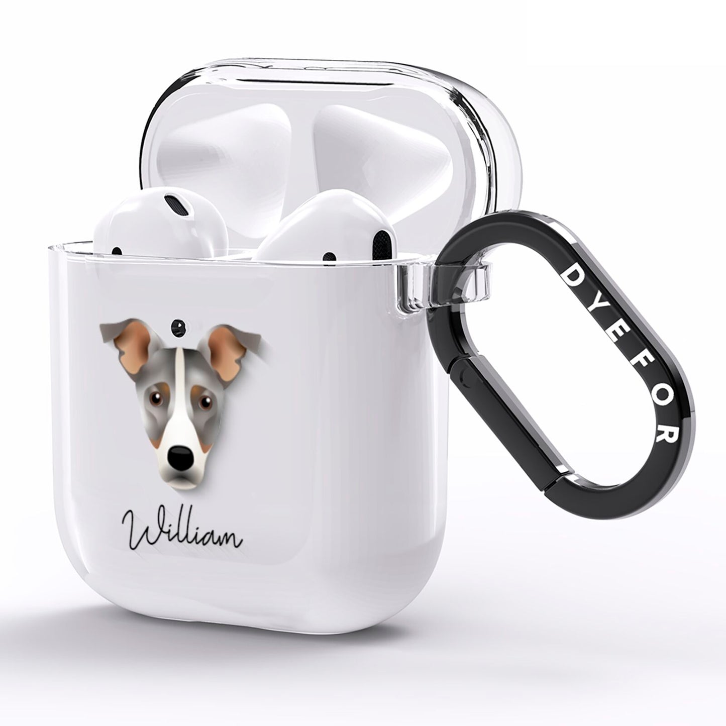 Jackshund Personalised AirPods Clear Case Side Image