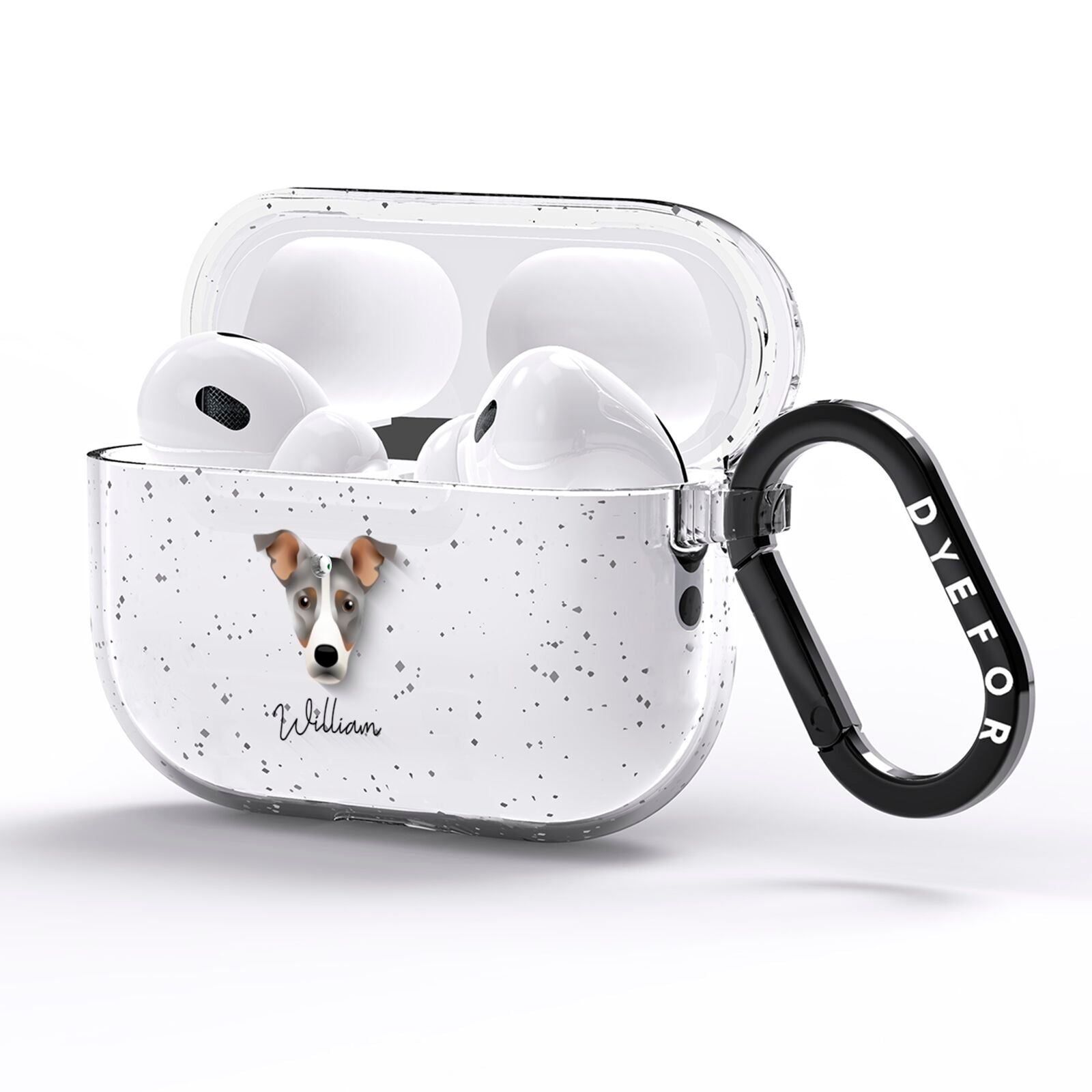 Jackshund Personalised AirPods Pro Glitter Case Side Image