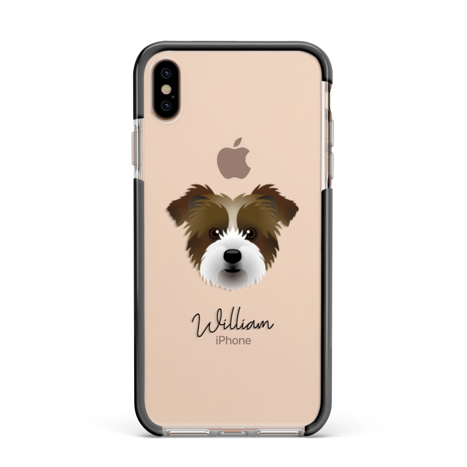 Jacktzu Personalised Apple iPhone Xs Max Impact Case Black Edge on Gold Phone