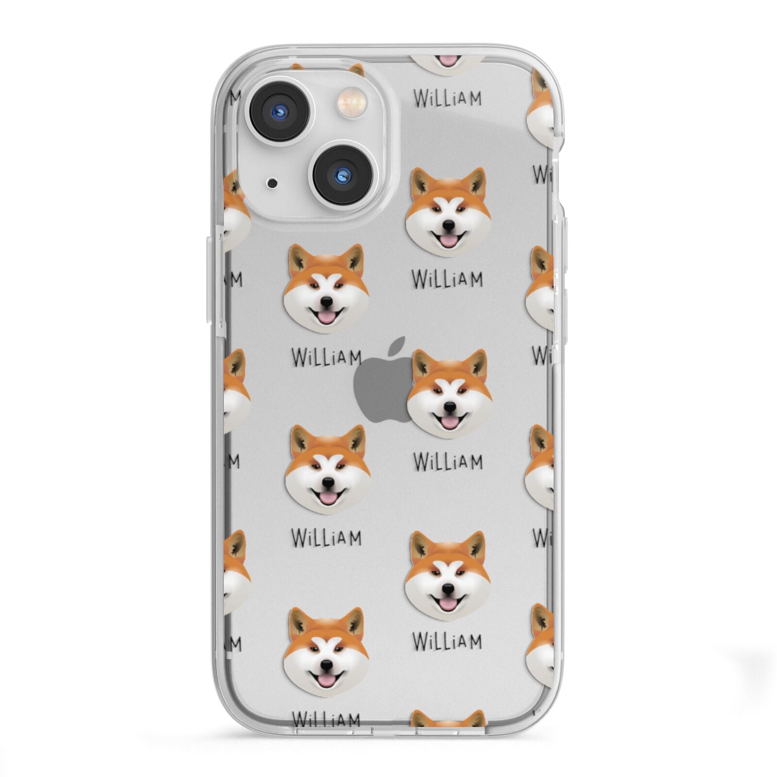 Japanese Akita Icon with Name iPhone 13 Mini TPU Impact Case with White Edges