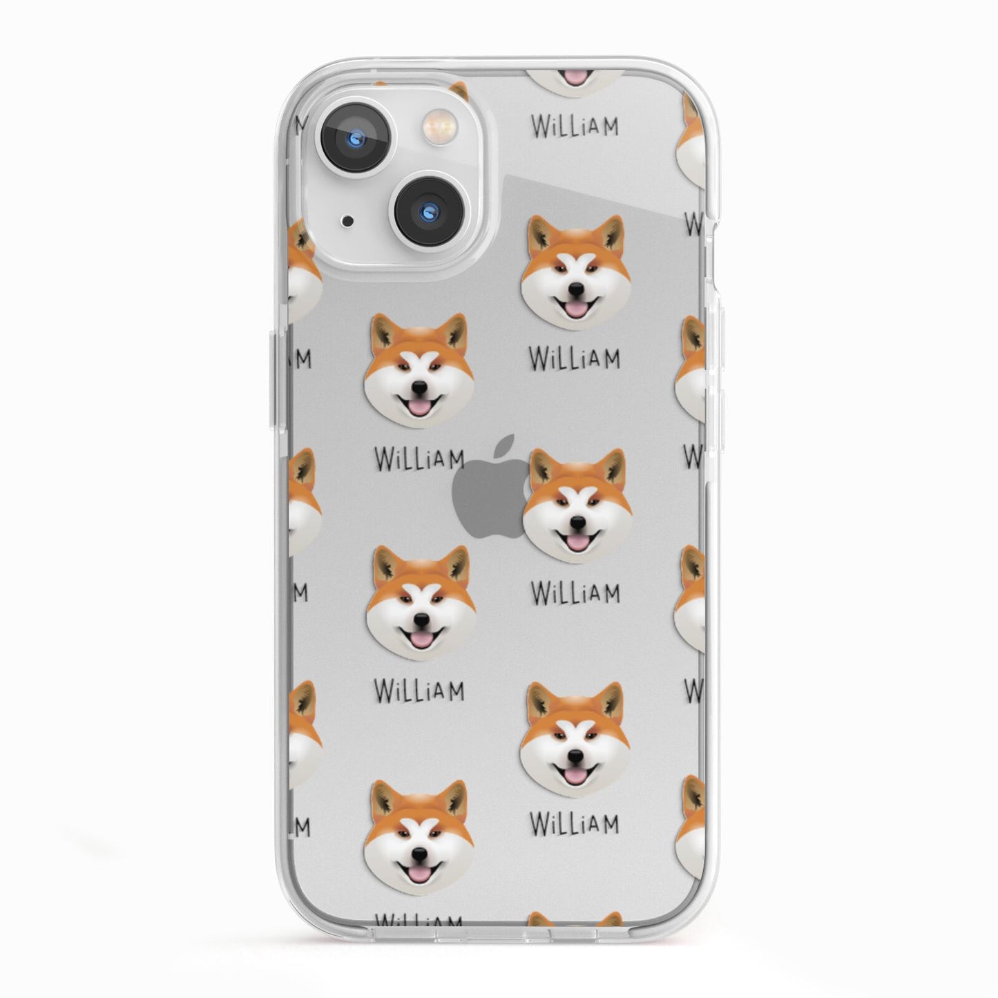 Japanese Akita Icon with Name iPhone 13 TPU Impact Case with White Edges