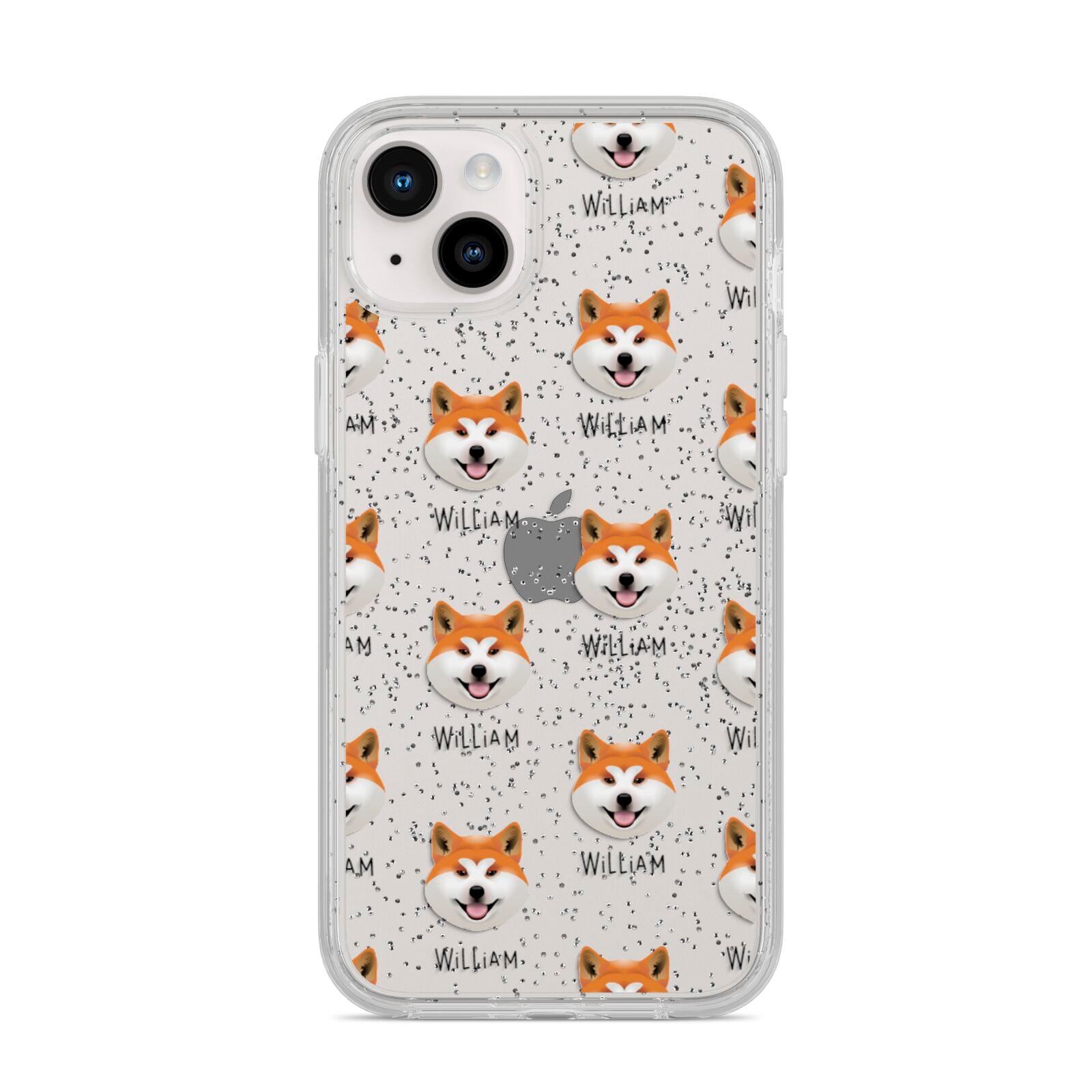 Japanese Akita Icon with Name iPhone 14 Plus Glitter Tough Case Starlight