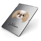 Japanese Chin Personalised Apple iPad Case on Grey iPad Side View