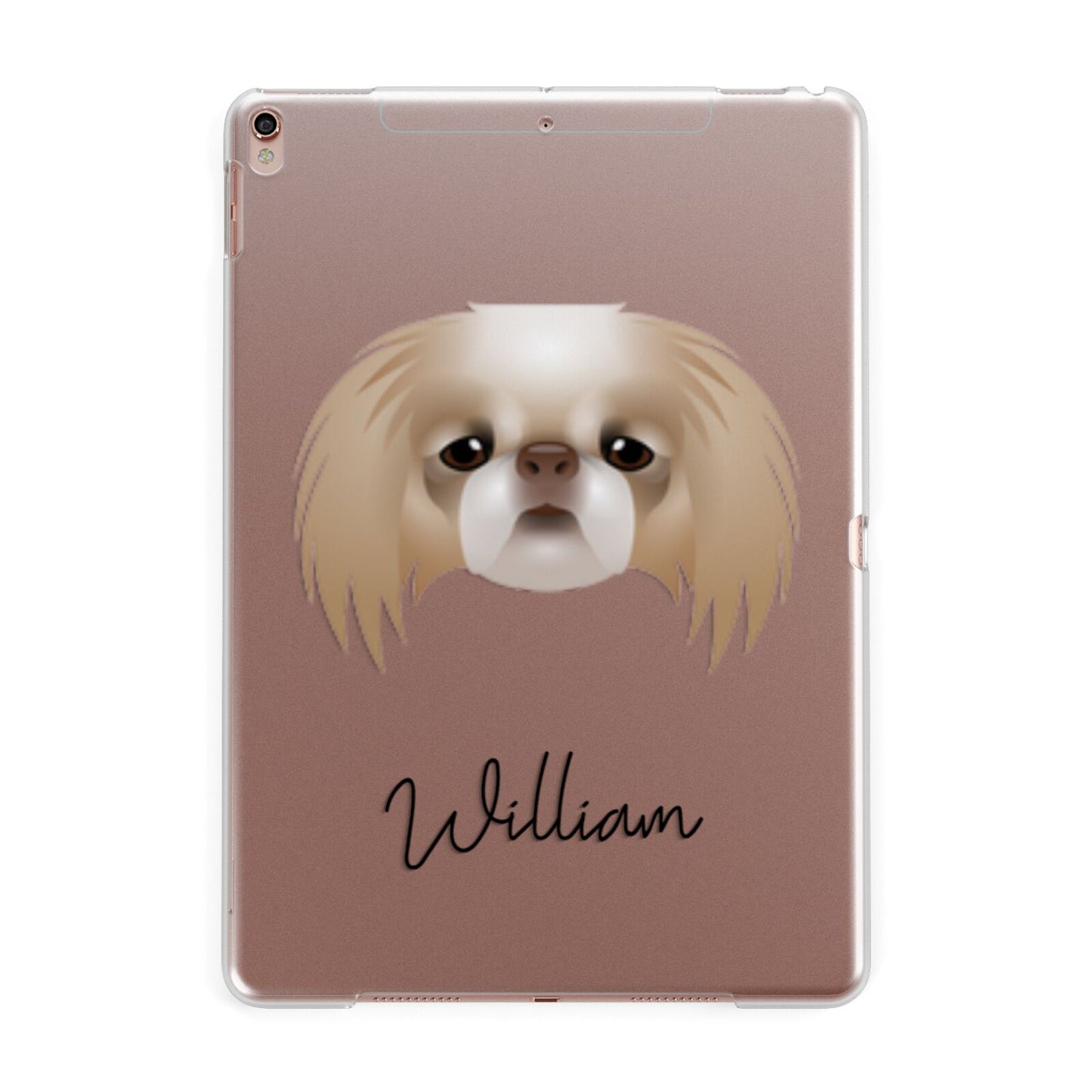 Japanese Chin Personalised Apple iPad Rose Gold Case