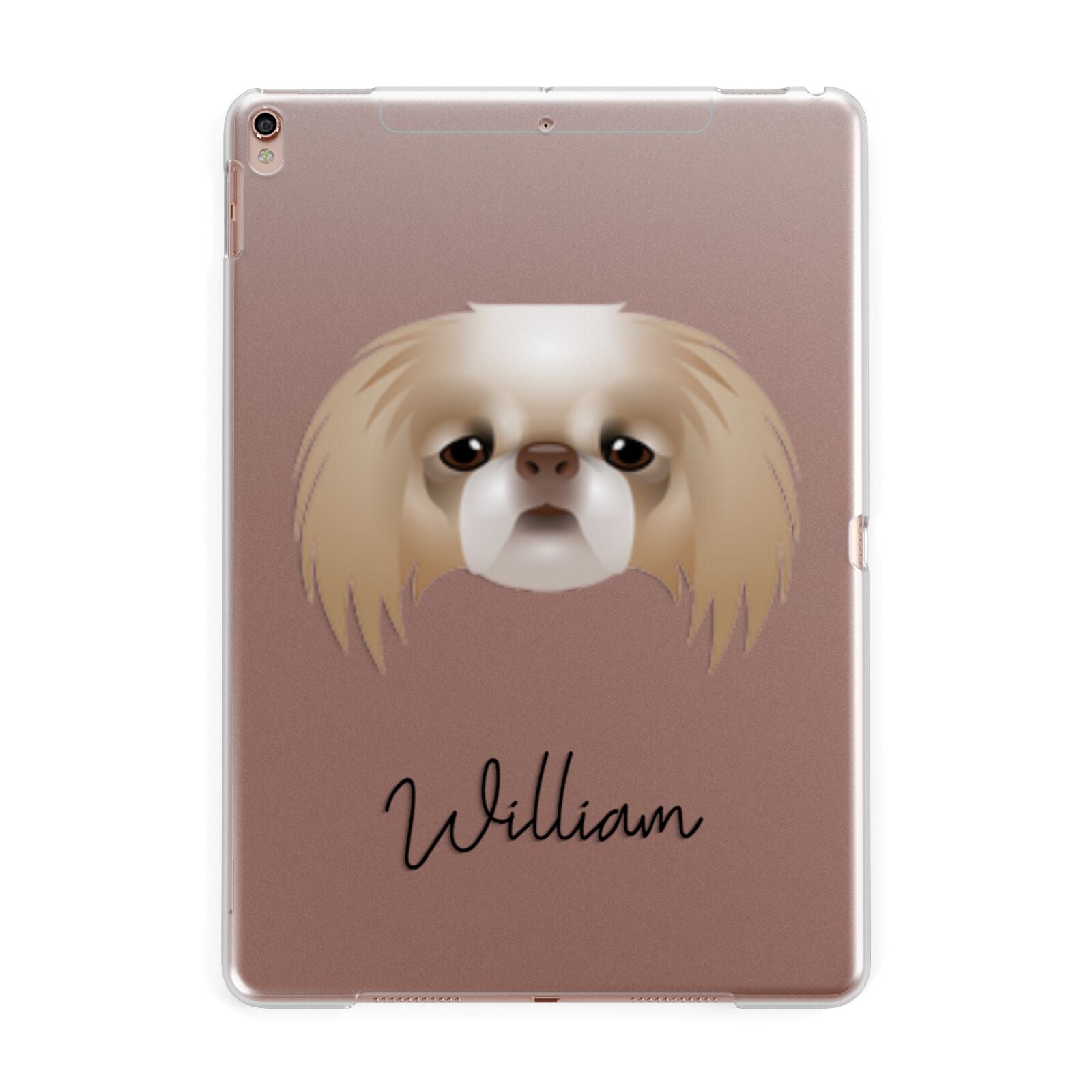 Japanese Chin Personalised Apple iPad Rose Gold Case