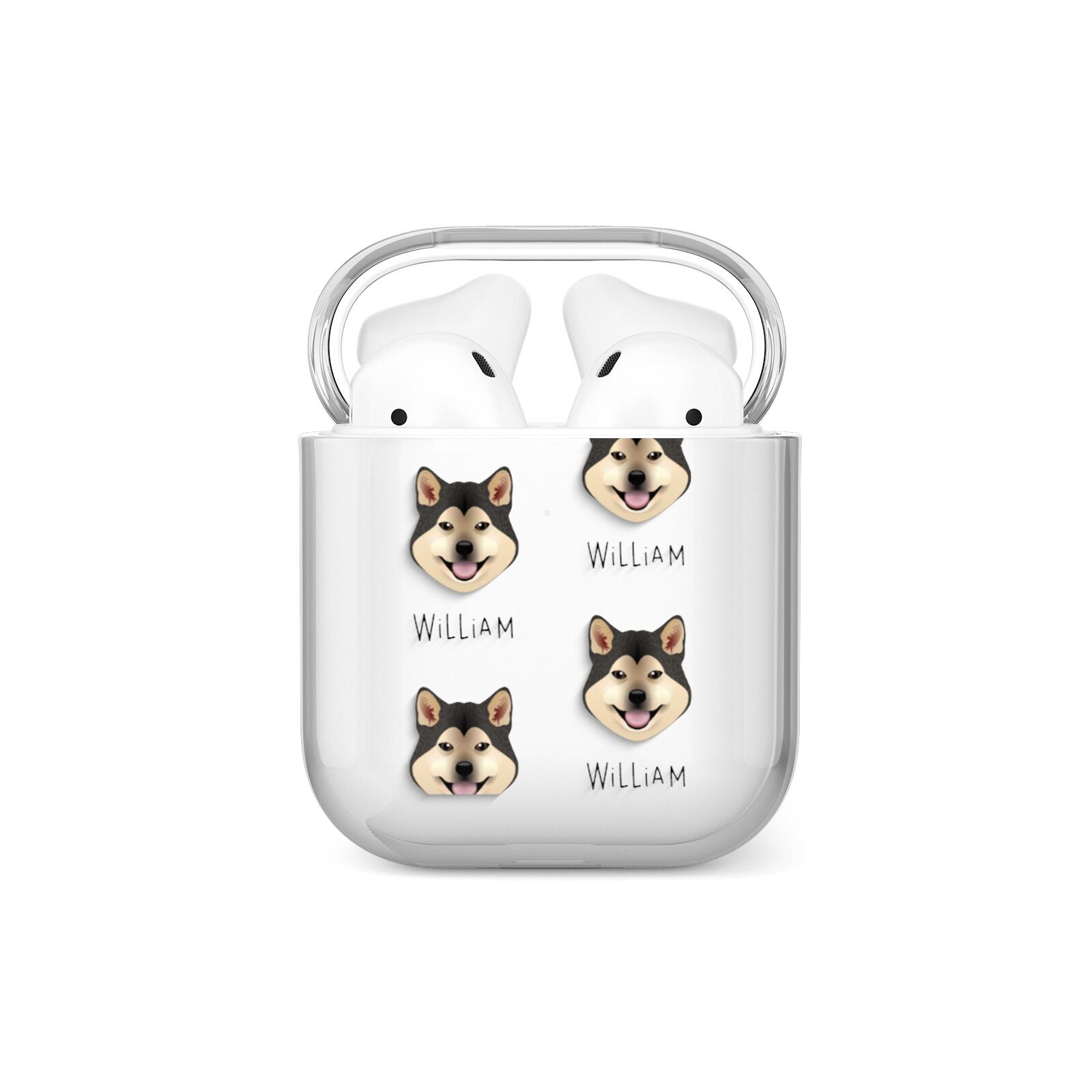 Japanese Shiba Icon with Name AirPods Case