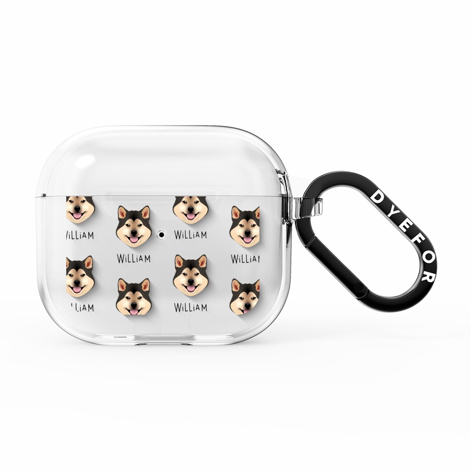 Japanese Shiba Icon with Name AirPods Clear Case 3rd Gen