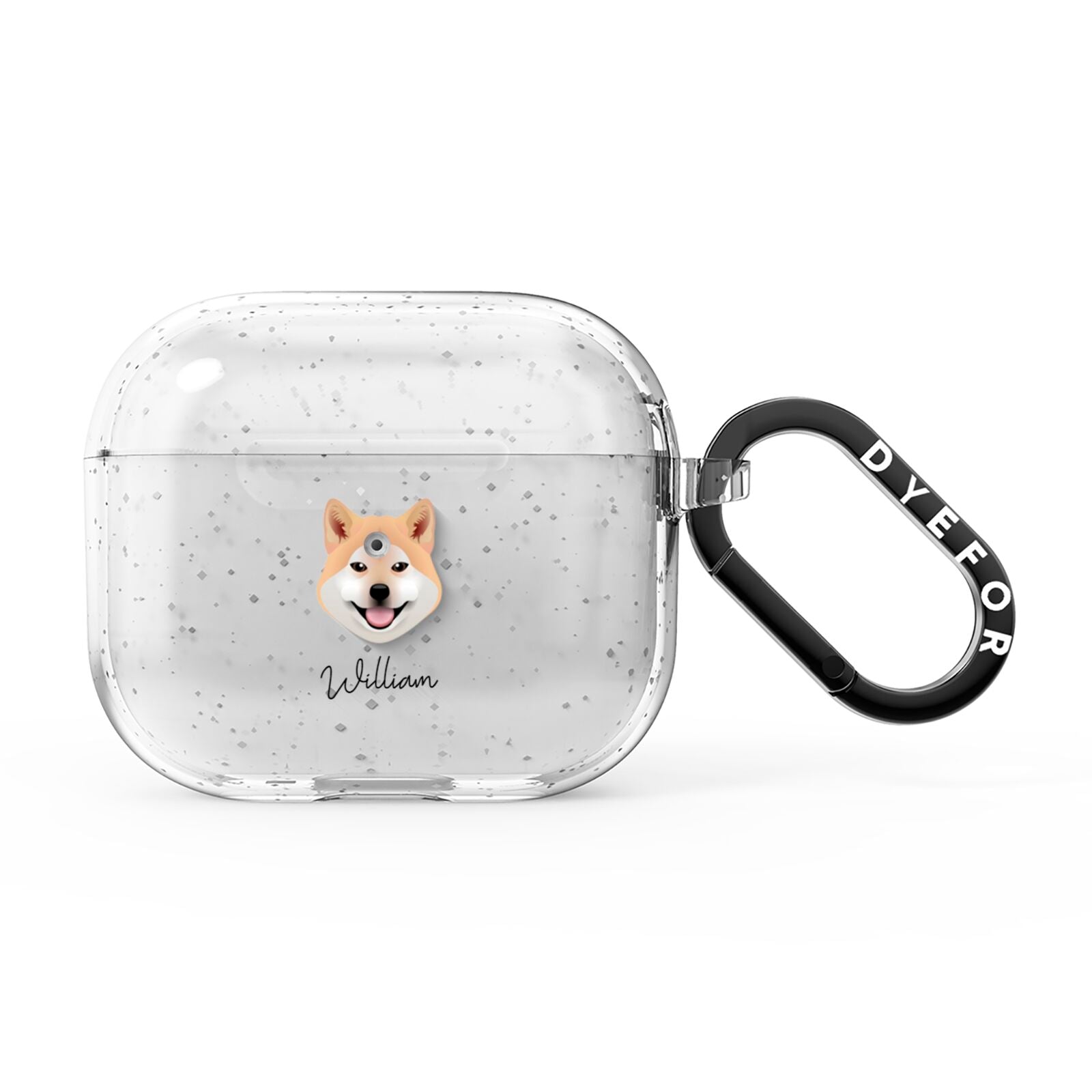 Japanese Shiba Personalised AirPods Glitter Case 3rd Gen
