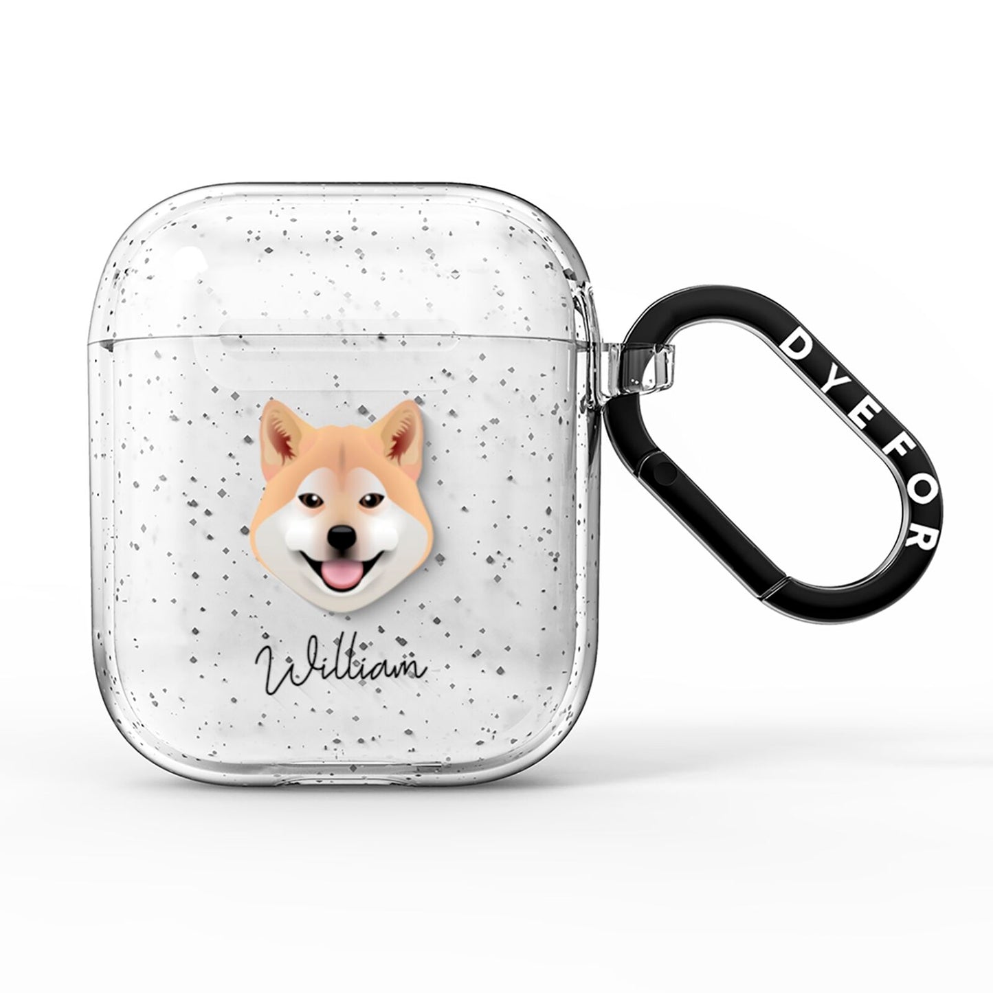 Japanese Shiba Personalised AirPods Glitter Case