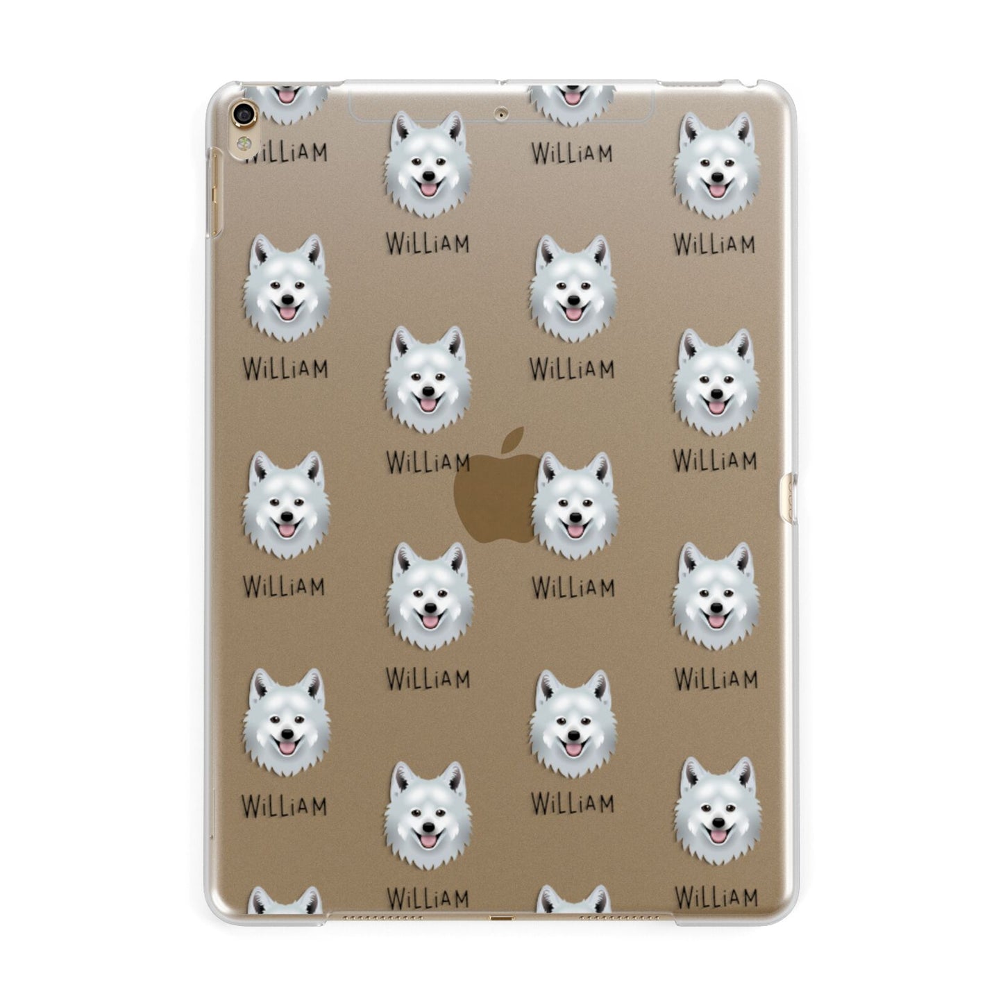 Japanese Spitz Icon with Name Apple iPad Gold Case