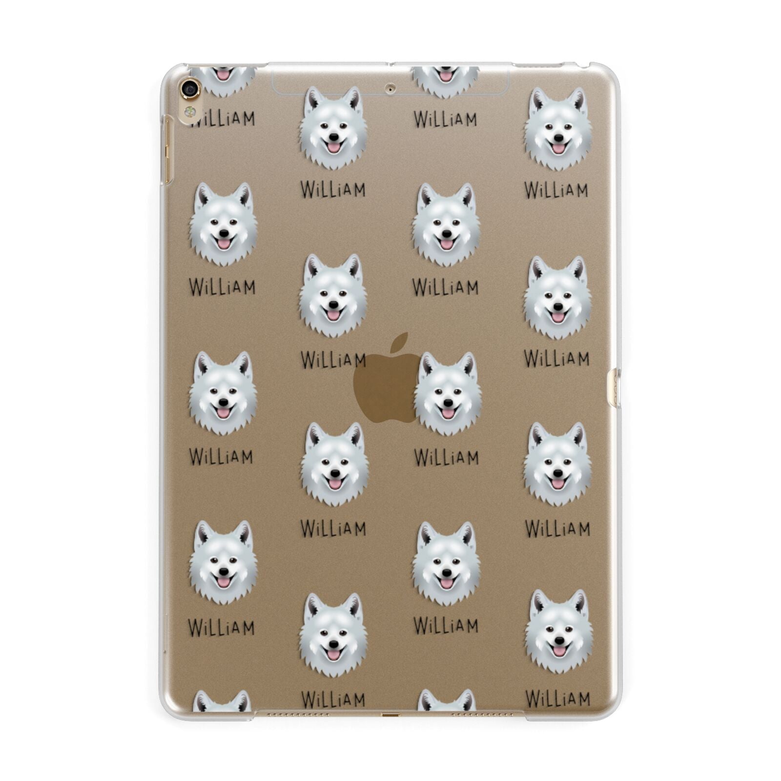 Japanese Spitz Icon with Name Apple iPad Gold Case