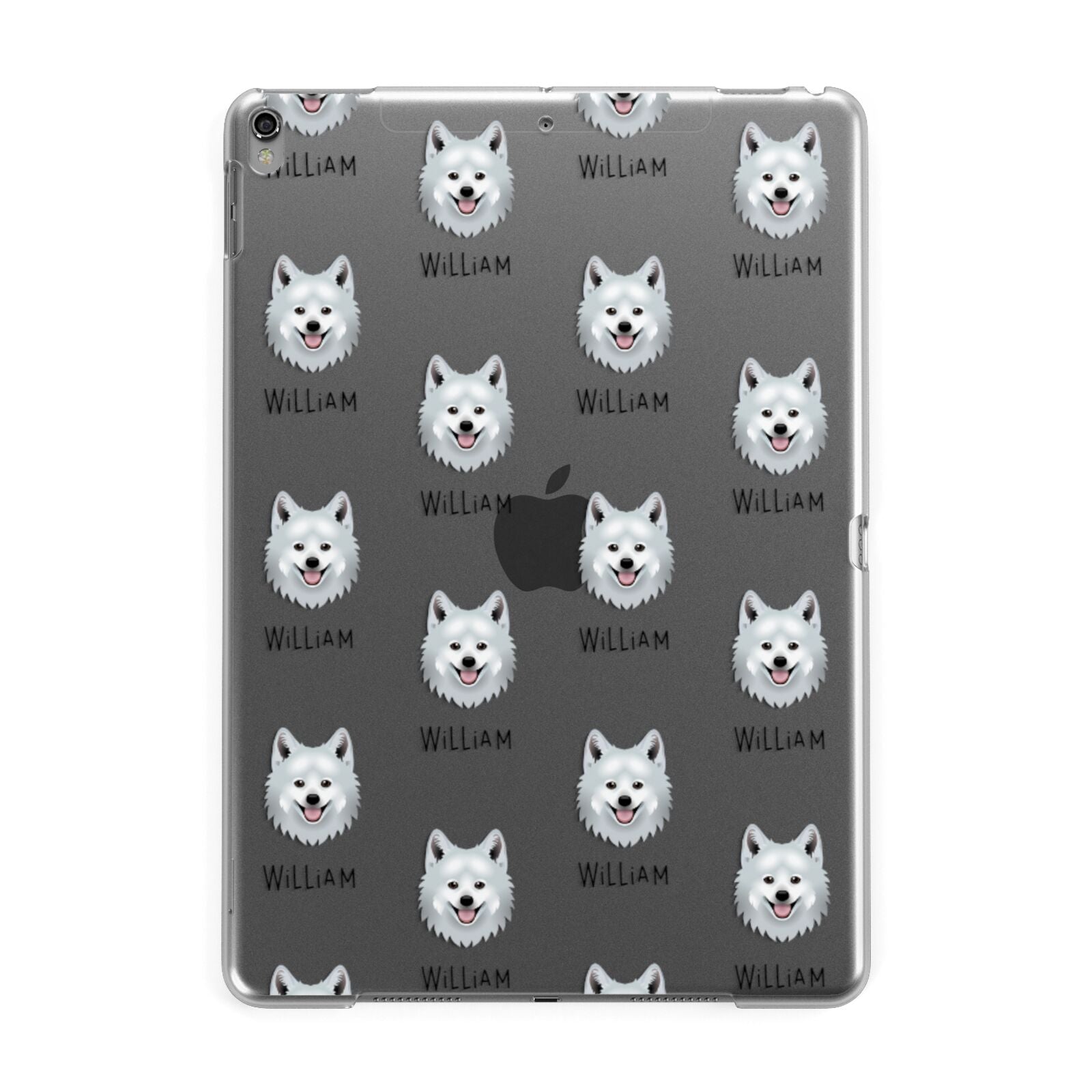 Japanese Spitz Icon with Name Apple iPad Grey Case